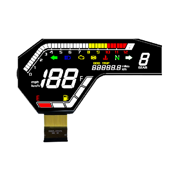 VA full view multi color screen printed LCD