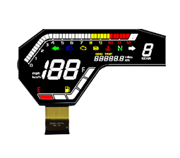 VA full view multi color screen printed LCD